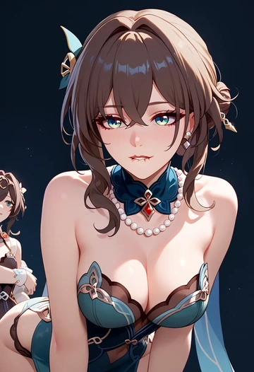 star rail,ruan mei,sleeveless top,bike shorts  - AI generated anime art